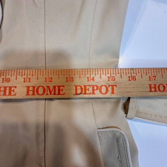 Vintage 70s-80s J. Gallery Beige Womens Long Trench Coat Size 11 Belted Button - Picture 9 of 11